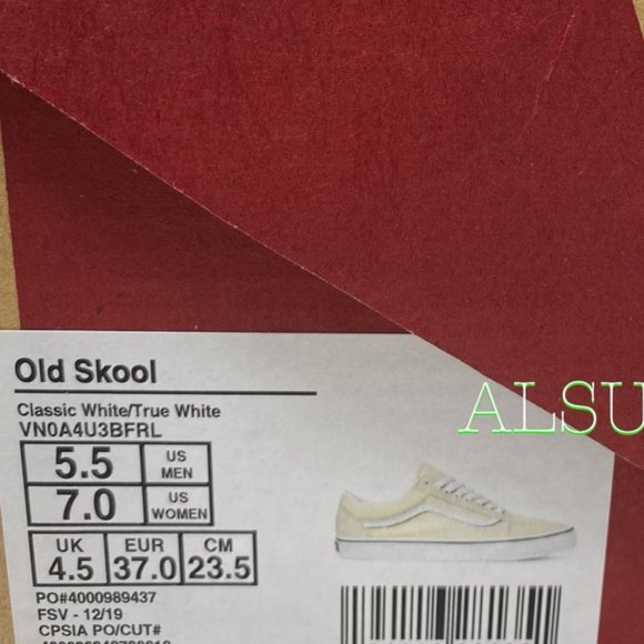 💖MEGA SALE💖VANS Old Skool Classic Suede Canvas White Women’s s VN0A4U3BFRL - Picture 2 of 11